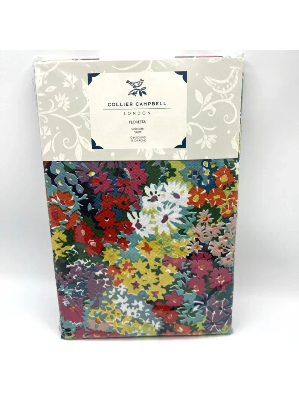 Collier Campbell Tablecloth Floresta Colorful Floral Pattern 70 in Round